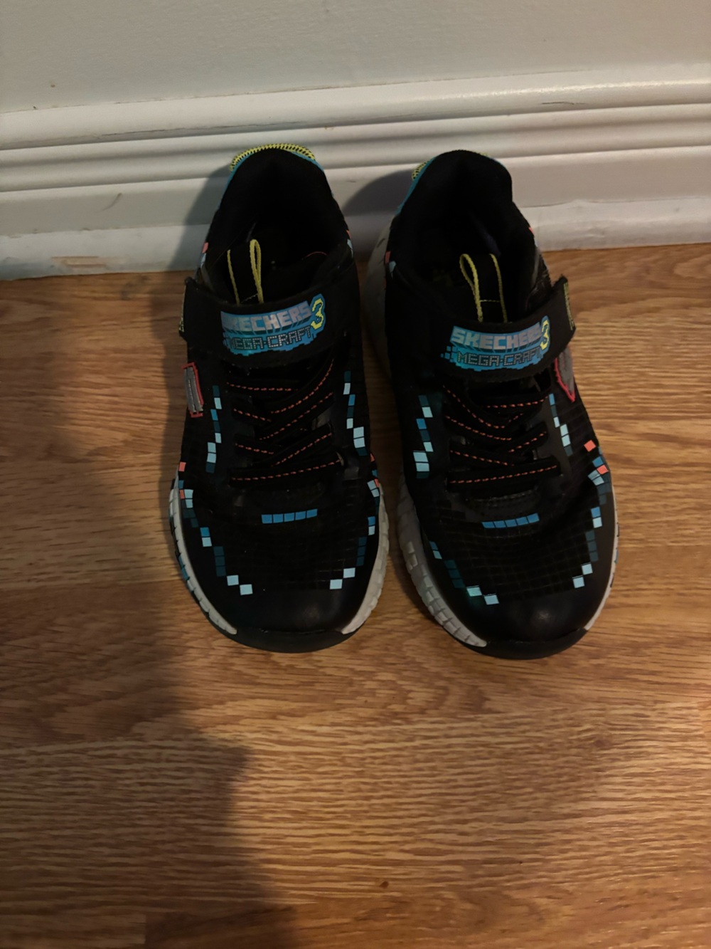 Skechers Boys Black and Teal Light-Up Athletic Sneakers